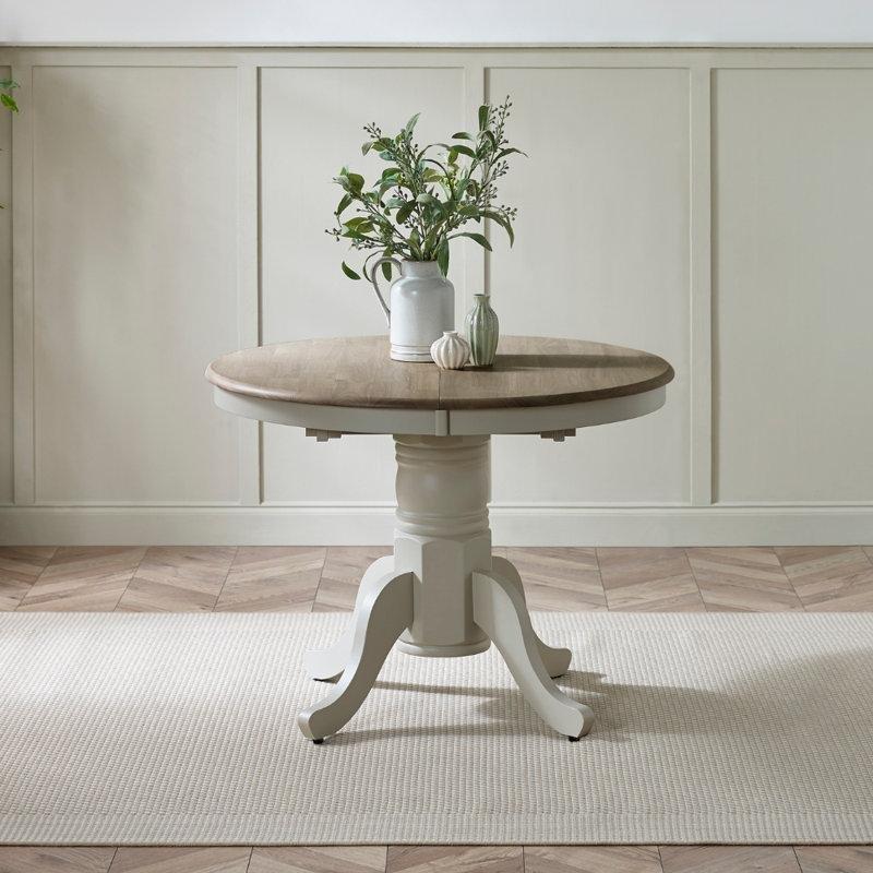 Açılır Yuvarlak Yemek Masası Endüstriyel Ahşap Gri Beyaz 138 cm – 82354 Açılır Yuvarlak Yemek Masası Endüstriyel Ahşap Gri Beyaz 138 cm – 82354