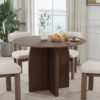 Açılır Yuvarlak Yemek Masası Koyu Ahşap Pedestal Tabanlı 76 cm – 82420 Açılır Yuvarlak Yemek Masası Koyu Ahşap Pedestal Tabanlı 76 cm – 82420