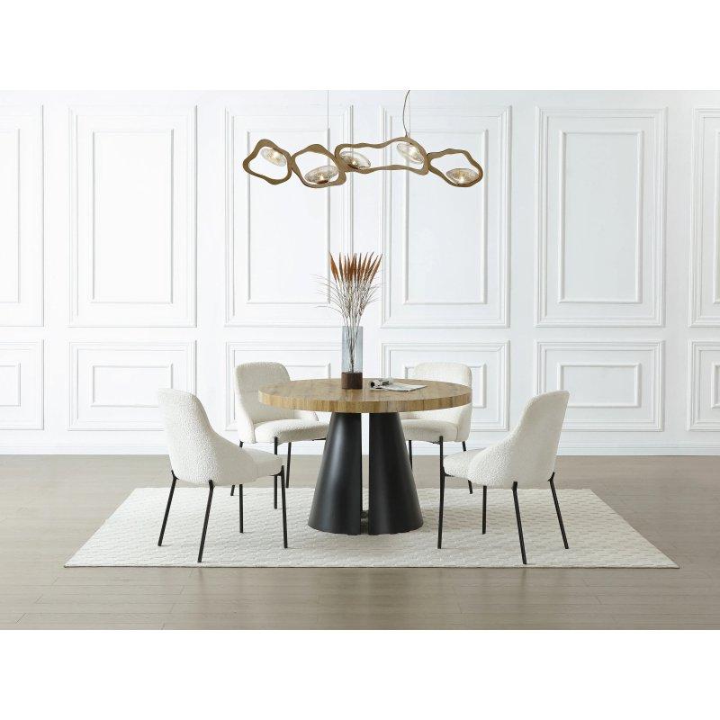 Açılır Yuvarlak Yemek Masası MDF ve Metal 240×120 cm Doğal Açık Renk – 83038 Açılır Yuvarlak Yemek Masası MDF ve Metal 240×120 cm Doğal Açık Renk – 83038