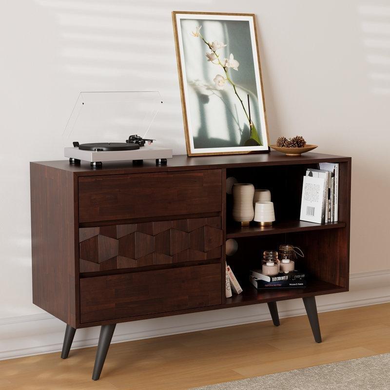 Akasya Masif Ahşap Petek Desenli 110 cm Kahverengi Mini TV Ünitesi – 80251 Akasya Masif Ahşap Petek Desenli 110 cm Kahverengi Mini TV Ünitesi – 80251