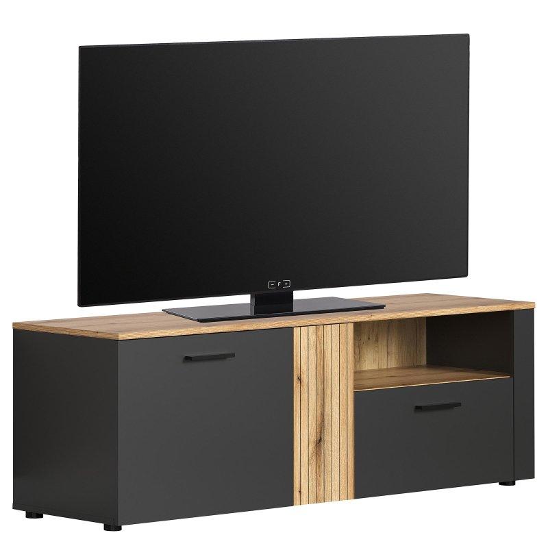 Antrasit ve Doğal Ahşap Renkli 150 cm TV Ünitesi – 80569 Antrasit ve Doğal Ahşap Renkli 150 cm TV Ünitesi – 80569