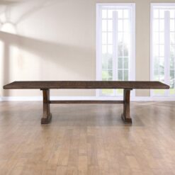 Auburn Açılabilir Masif Ahşap Yemek Masası 220 cm Koyu Kahverengi – 82531