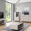 Beige Raylı Tasarımlı TV Ünitesi Gold Metal Ayaklı 80×140 cm – 81901 Beige Raylı Tasarımlı TV Ünitesi Gold Metal Ayaklı 80×140 cm – 81901