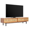Bej Ön Panelli 180 cm TV Ünitesi Siyah Metal Ayaklı – 80650