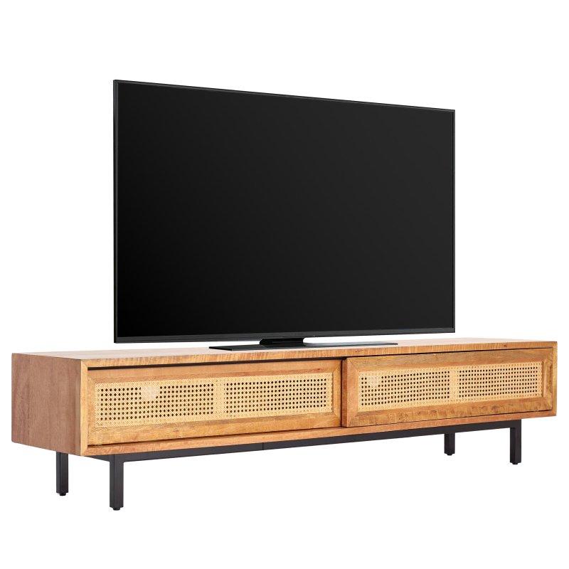 Bej Ön Panelli 180 cm TV Ünitesi Siyah Metal Ayaklı – 80650 Bej Ön Panelli 180 cm TV Ünitesi Siyah Metal Ayaklı – 80650