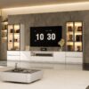 Beyaz Endüstriyel Ahşap TV Ünitesi ve Orta Sehpa Takımı 320×200 cm – 79597