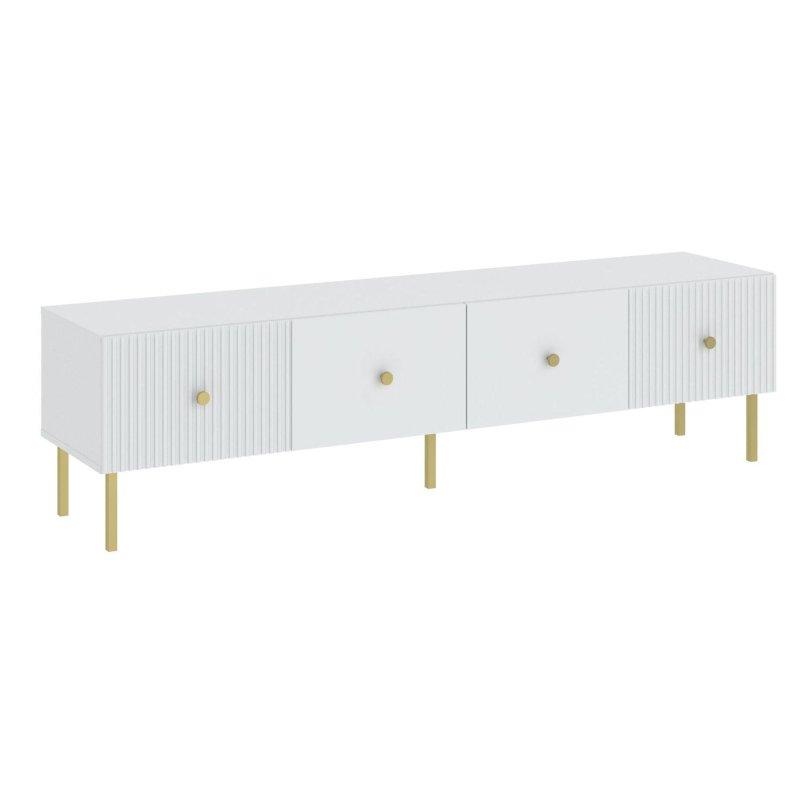 Beyaz Gold Ayaklı Modern TV Ünitesi 180×48 cm – 82189 Beyaz Gold Ayaklı Modern TV Ünitesi 180×48 cm – 82189