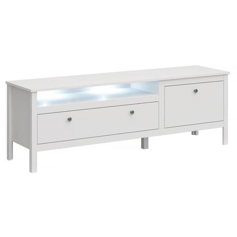 Beyaz Mat Laminat Vitrinli TV Ünitesi 160 cm – 82219 Beyaz Mat Laminat Vitrinli TV Ünitesi 160 cm – 82219