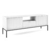 Beyaz MDF Vitrinli TV Ünitesi 153×56 cm Siyah Metal Ayaklı – 82225 Beyaz MDF Vitrinli TV Ünitesi 153×56 cm Siyah Metal Ayaklı – 82225