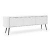 Beyaz MDF Yüzey 168 cm Genişliğinde Siyah Ayaklı Modern TV Ünitesi – 82261 Beyaz MDF Yüzey 168 cm Genişliğinde Siyah Ayaklı Modern TV Ünitesi – 82261