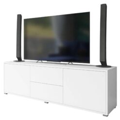 Beyaz Renkli 141x50x41 cm TV Ünitesi 2 Kapılı 2 Çekmeceli – 80548
