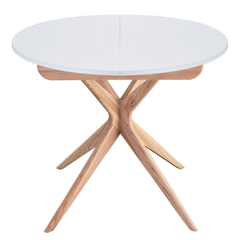 Beyaz Tablalı Açılır Yuvarlak Yemek Masası 90 cm – 82597 Beyaz Tablalı Açılır Yuvarlak Yemek Masası 90 cm – 82597