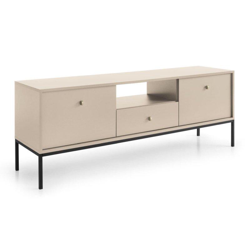 Beż Piaskowy Vitrinli TV Ünitesi 153×56 cm Siyah Metal Ayaklı – 82168 Beż Piaskowy Vitrinli TV Ünitesi 153×56 cm Siyah Metal Ayaklı – 82168