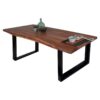 Ceviz Rengi Akaçya Masif Ahşap Yemek Masası 200×100 cm Siyah Metal Ayaklı – 82630 Ceviz Rengi Akaçya Masif Ahşap Yemek Masası 200×100 cm Siyah Metal Ayaklı – 82630
