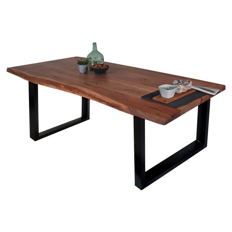 Ceviz Rengi Akaçya Masif Ahşap Yemek Masası 200×100 cm Siyah Metal Ayaklı – 82630 Ceviz Rengi Akaçya Masif Ahşap Yemek Masası 200×100 cm Siyah Metal Ayaklı – 82630