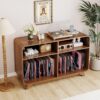 Ceviz Rengi Eğri Tasarımlı Plak Dolabı 75x108x40 cm Şarj İstasyonu ve USB Portlu – 81724 Ceviz Rengi Eğri Tasarımlı Plak Dolabı 75x108x40 cm Şarj İstasyonu ve USB Portlu – 81724