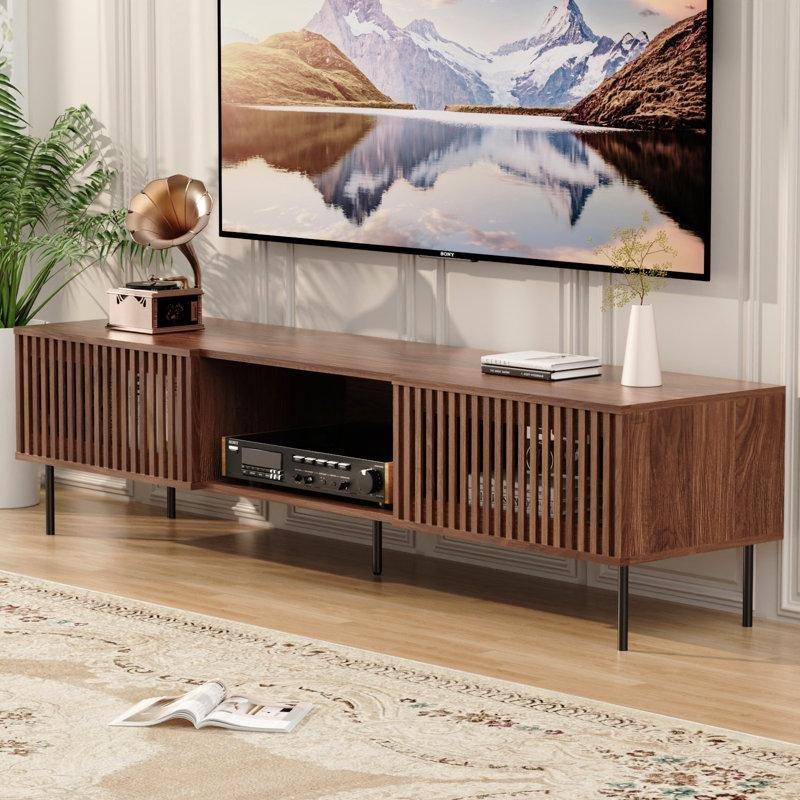 Ceviz Rengi Endüstriyel Ahşap 176 cm Açık Raflı TV Konsolu – 80899 Ceviz Rengi Endüstriyel Ahşap 176 cm Açık Raflı TV Konsolu – 80899