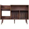 Ceviz Rengi Endüstriyel Ahşap Ayaklı 75x115x40 cm Plak Dolabı – 81478 Ceviz Rengi Endüstriyel Ahşap Ayaklı 75x115x40 cm Plak Dolabı – 81478
