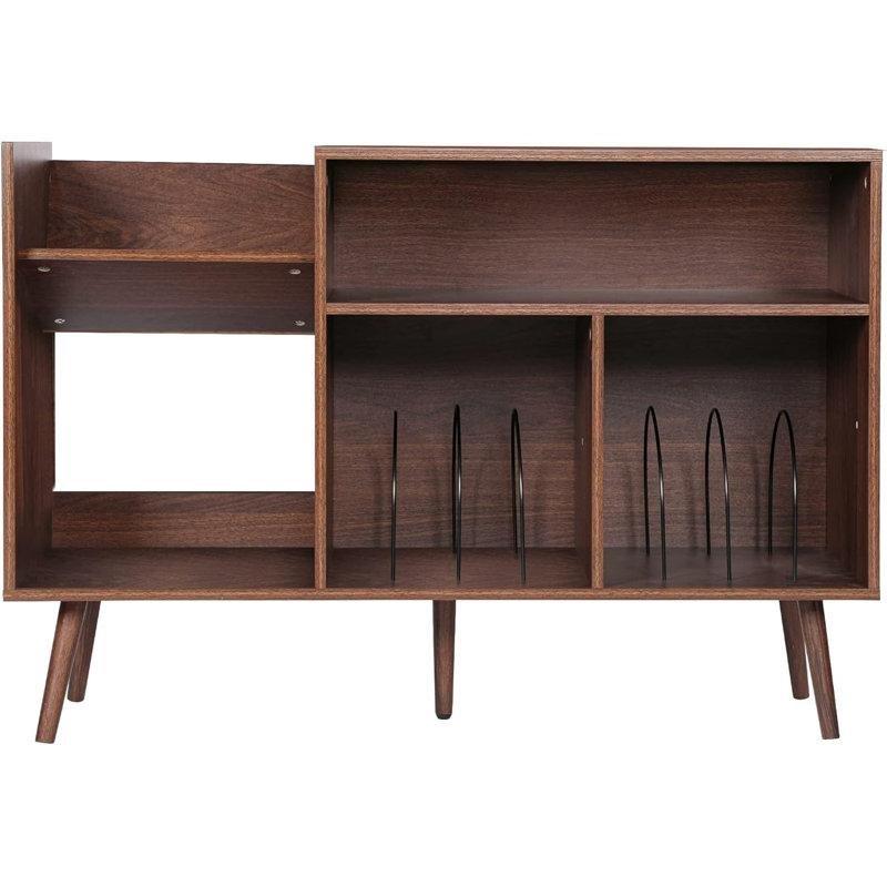 Ceviz Rengi Endüstriyel Ahşap Ayaklı 75x115x40 cm Plak Dolabı – 81478 Ceviz Rengi Endüstriyel Ahşap Ayaklı 75x115x40 cm Plak Dolabı – 81478