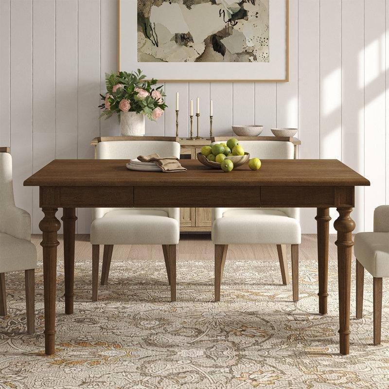 Ceviz Rengi Masif Ahşap Yemek Masası 152 cm Çekmeceli – 82444 Ceviz Rengi Masif Ahşap Yemek Masası 152 cm Çekmeceli – 82444