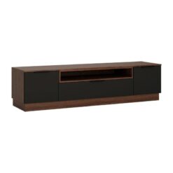 Ceviz Rengi ve Gri Mat Ön Panelli Modern TV Ünitesi 200x54x50 cm – 82051