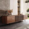 Ceviz Renginde Dört Kapılı Modern TV Konsolu 239 cm – 80896