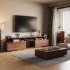 Ceviz Renkli Genişletilebilir TV Ünitesi ve Orta Sehpa Takımı 160-260 cm – 79504