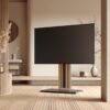 Doğal Kayın Ahşap ve Siyah Metal Çerçeveli 55-88 İnç TV Standı – 81373