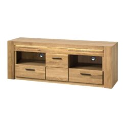 Doğal Meşe Renkli Vitrinli TV Ünitesi 161×58 cm – 82111