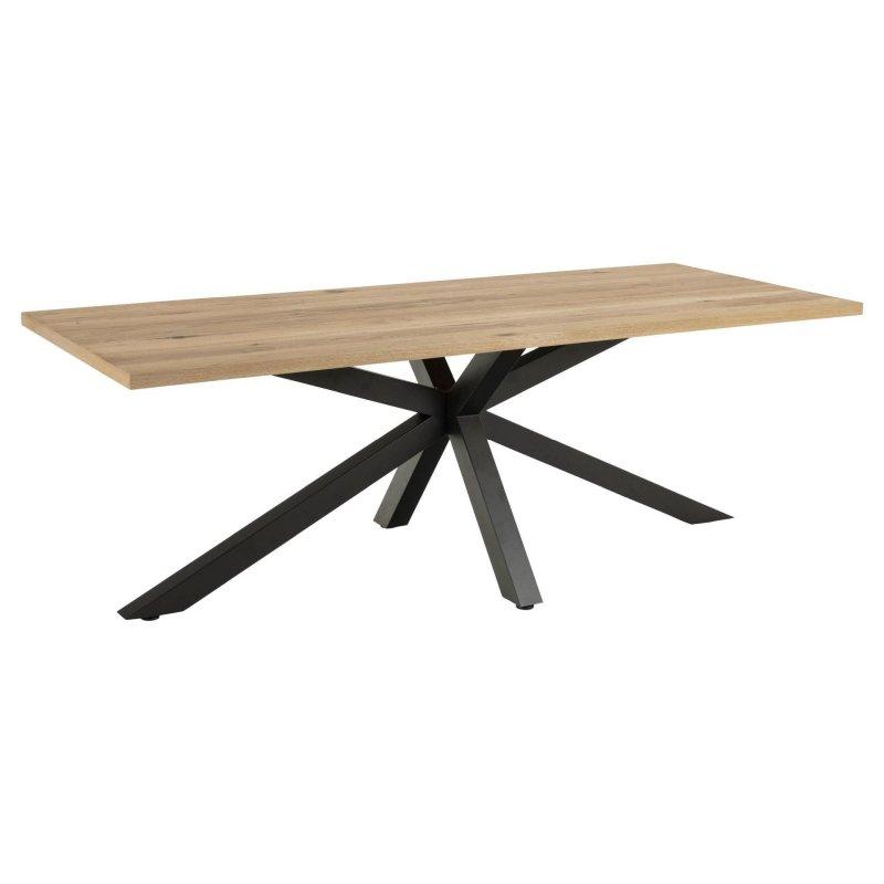 Doğal Meşe Veneerli Dikdörtgen Yemek Masası 220×90 cm Mat Siyah Metal Ayaklı – 82933 Doğal Meşe Veneerli Dikdörtgen Yemek Masası 220×90 cm Mat Siyah Metal Ayaklı – 82933