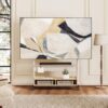 Endüstriyel Ahşap İki Raflı 112x44x155 cm Tekerlekli TV Standı – 81451