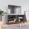 Endüstriyel Ahşap Yapılı Siyah Tekerlekli TV Standı 90x35x35 cm – 81364 Endüstriyel Ahşap Yapılı Siyah Tekerlekli TV Standı 90x35x35 cm – 81364
