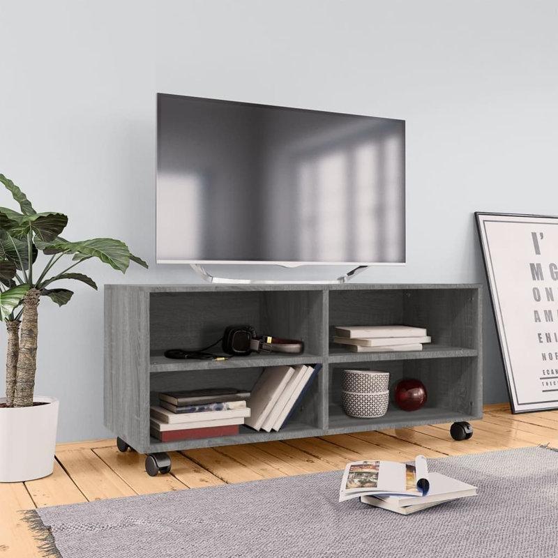 Endüstriyel Ahşap Yapılı Siyah Tekerlekli TV Standı 90x35x35 cm – 81364 Endüstriyel Ahşap Yapılı Siyah Tekerlekli TV Standı 90x35x35 cm – 81364