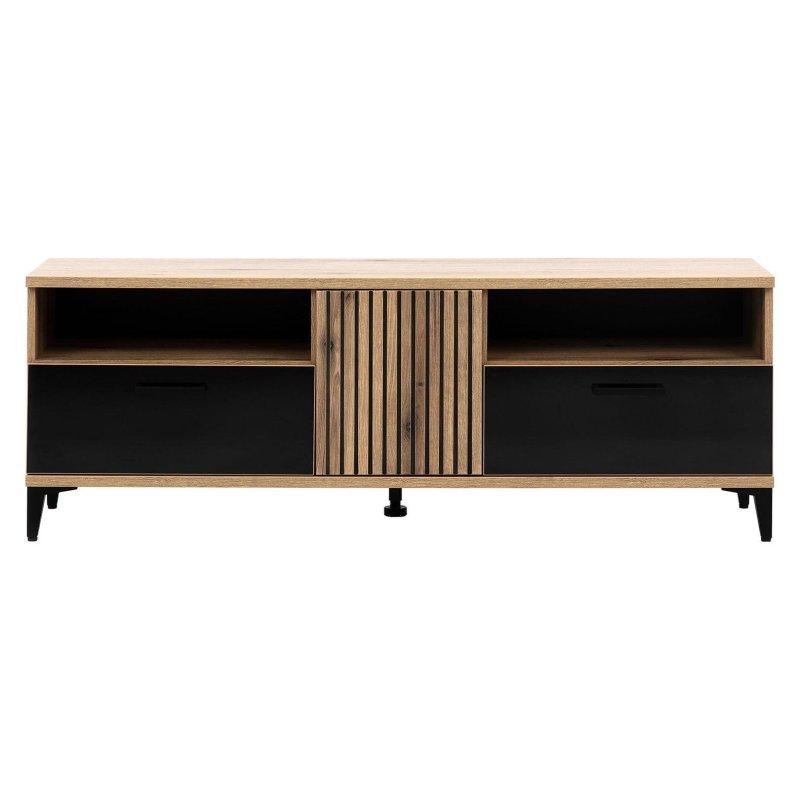 Evoke Açık Ahşap ve Siyah Parlak Vitrinli TV Ünitesi 148x53x39 cm – 82201 Evoke Açık Ahşap ve Siyah Parlak Vitrinli TV Ünitesi 148x53x39 cm – 82201