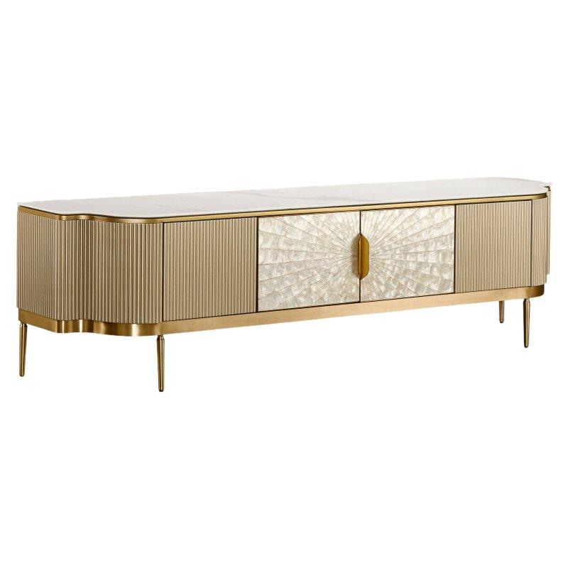 Gold Renkli 200 cm Genişliğinde 4 Kapılı TV Ünitesi – 80794 Gold Renkli 200 cm Genişliğinde 4 Kapılı TV Ünitesi – 80794