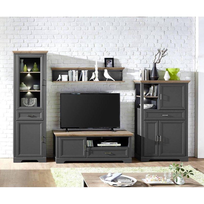 Grafitgri Dört Parçalı Vitrinli TV Ünitesi 326×204 cm – 81865 Grafitgri Dört Parçalı Vitrinli TV Ünitesi 326×204 cm – 81865