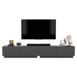 Gri Mat Endüstriyel Ahşap TV Ünitesi 240x37x35 cm – 80761