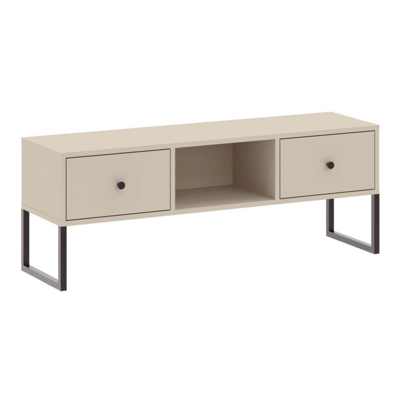 Krem Renkli İki Çekmeceli Modern TV Ünitesi 115×43 cm – 82252 Krem Renkli İki Çekmeceli Modern TV Ünitesi 115×43 cm – 82252