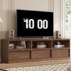 Orta Yüzyıl Modern Tasarımlı Kahverengi Endüstriyel Ahşap TV Konsolu 178x39x52 cm – 80851