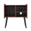 Retro Brown Masif Ahşap Plak Dolabı 68x66x35 cm – 81586
