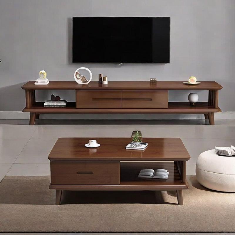 Rubberwood Kahverengi TV Ünitesi ve Orta Sehpa Takımı 2 Parçalı – 79645 Rubberwood Kahverengi TV Ünitesi ve Orta Sehpa Takımı 2 Parçalı – 79645