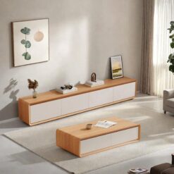 Rubberwood Malzemeli TV Ünitesi ve Orta Sehpa Takımı – 79753