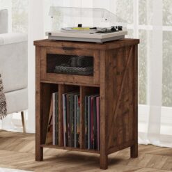 Rustik Meşe Ayarlanabilir Bölmeli Plak Dolabı 67 cm – 81646
