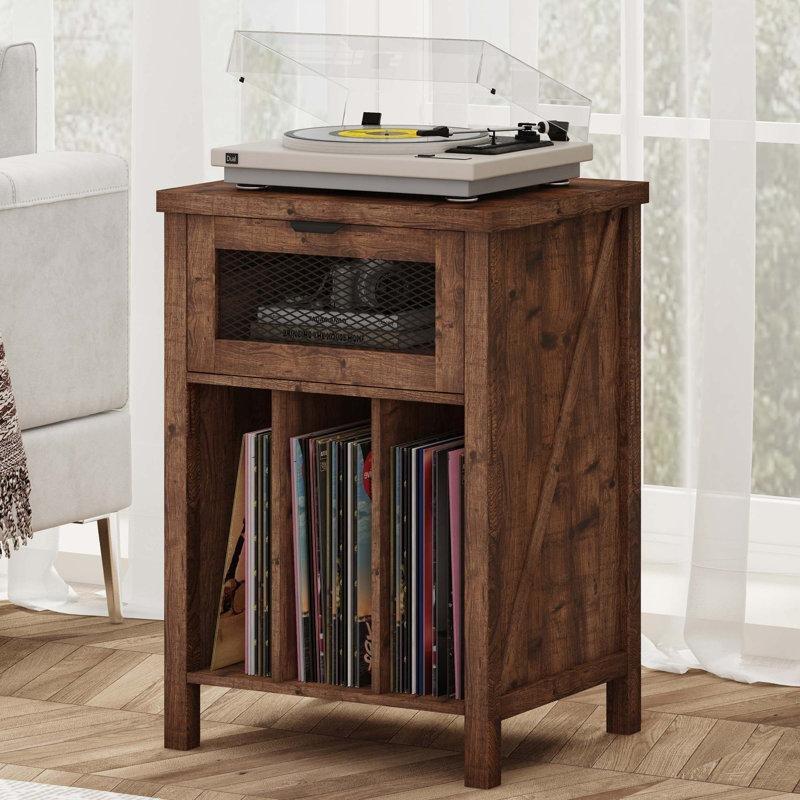 Rustik Meşe Ayarlanabilir Bölmeli Plak Dolabı 67 cm – 81646 Rustik Meşe Ayarlanabilir Bölmeli Plak Dolabı 67 cm – 81646