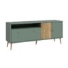 Sage Yeşili ve Meşe Tonlu Ahşap Ayaklı TV Ünitesi 159×67 cm – 82045