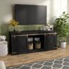 Siyah Ahşap Kapaklı 183 cm Geniş TV Ünitesi – 80107