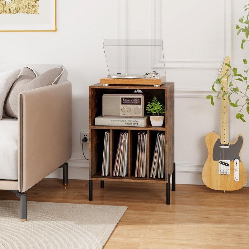Siyah Endüstriyel Ahşap 5 Bölmeli Plak Dolabı Şarj İstasyonlu 53x46x79 cm – 81682 Siyah Endüstriyel Ahşap 5 Bölmeli Plak Dolabı Şarj İstasyonlu 53x46x79 cm – 81682