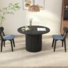 Siyah Endüstriyel Ahşap Açılır Yuvarlak Yemek Masası 106 cm – 82408 Siyah Endüstriyel Ahşap Açılır Yuvarlak Yemek Masası 106 cm – 82408