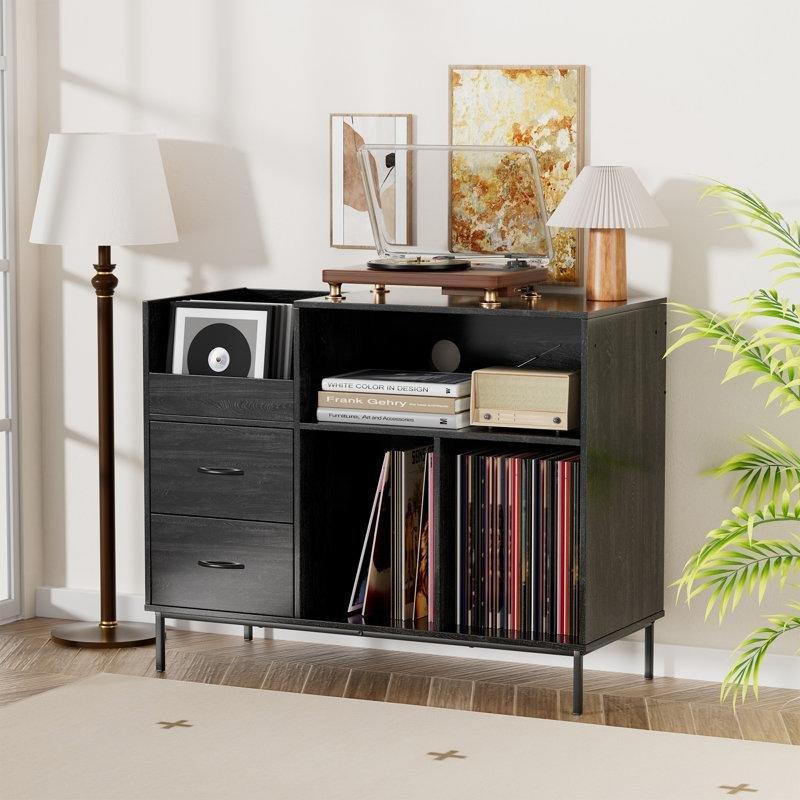 Siyah Endüstriyel Metal Çerçeveli Plak Dolabı 70x90x38 cm – 81508 Siyah Endüstriyel Metal Çerçeveli Plak Dolabı 70x90x38 cm – 81508