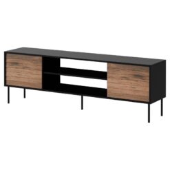 Siyah Gövde ve Ceviz Kapılı 180 cm TV Ünitesi – 80605
